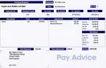 Example payslip with PAYE deduction, NI deduction, and net pay