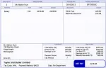 Example payslip with tax code and taxable gross salary fields