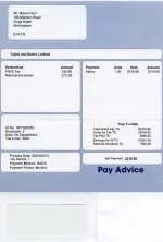 Sample payslip showing payment method and payment period fields